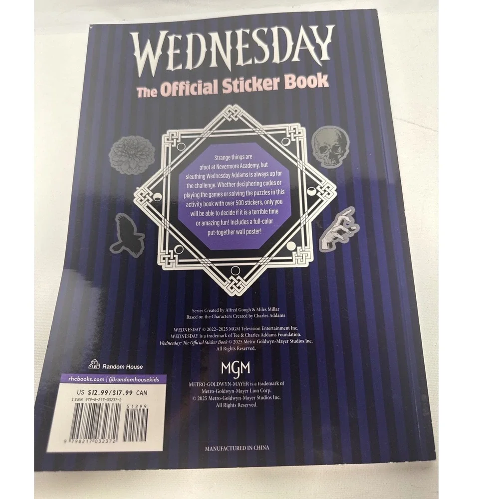 Random House Wednesday Official Sticker Book Kids OS Black Excellent 500+ Pcs